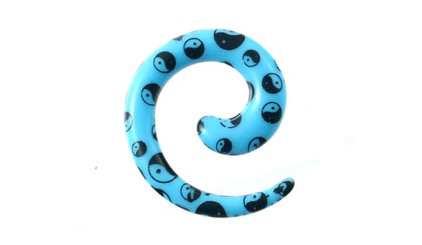 Öronspiral - blå yinyang - RS36 5 mm