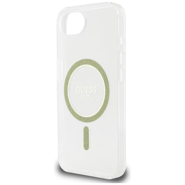 Guess IML Glitter Circle MagSafe-etui til iPhone 16e – klart