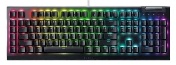 RAZER BlackWidow V4 X Yellow Switch-tastatur, sort
