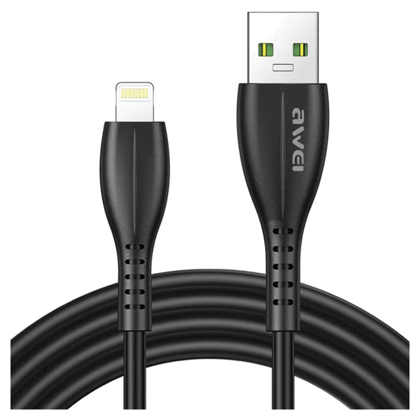 AWEI CL-115L USB-Lightning-kaapeli, musta/musta