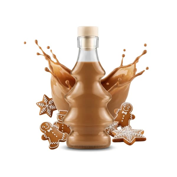 JULFLASKA 3D JULGRAN 100ml GLASFLASKOR FÖR PRESENTLIKÖRER JUICE