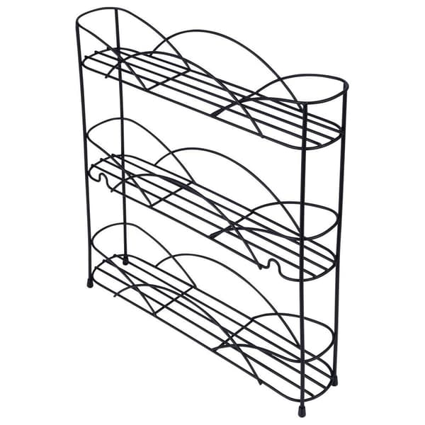 Hylde til krydderier metal sort 33,5x6,5x33,5 cm