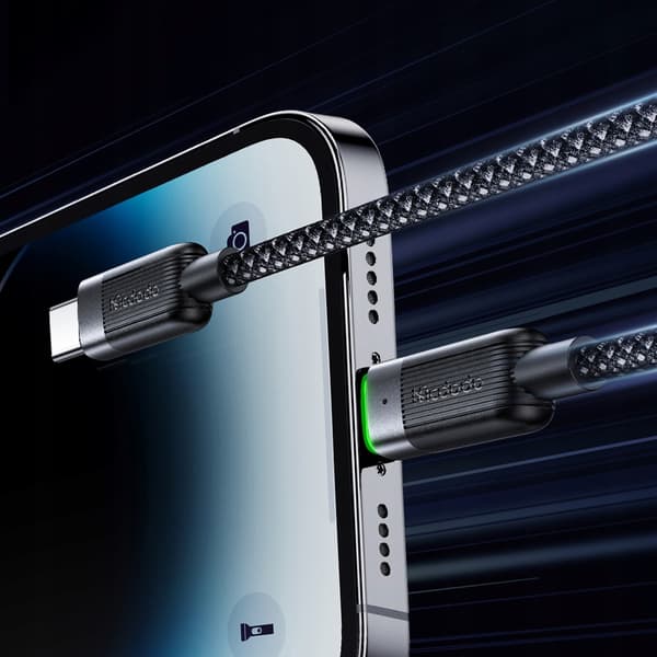 MCDODO Laddkabel USB-C Blixtsnabb Laddning för iPhone 1M LED