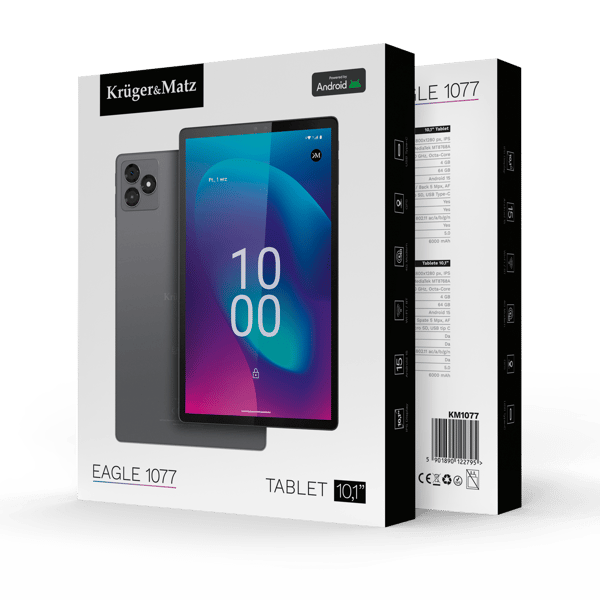 Tablet Kruger&Matz 10,1” EAGLE 1077 4/64 GB GPS USB-C LTE Android 15 IPS