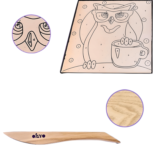 OKTO ART SET UGGLA 3D-MÅLNING MED SIFFROR CIASTOLIN 20003