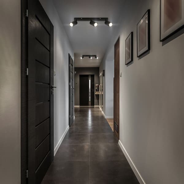 LED loftlampe 3xGU10 sort 3000K drejelig 44cm moderne STUE