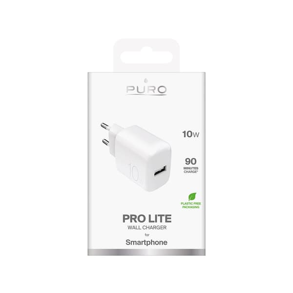 Puro PROLITE 10W USB-A Väggladdare - Vit
