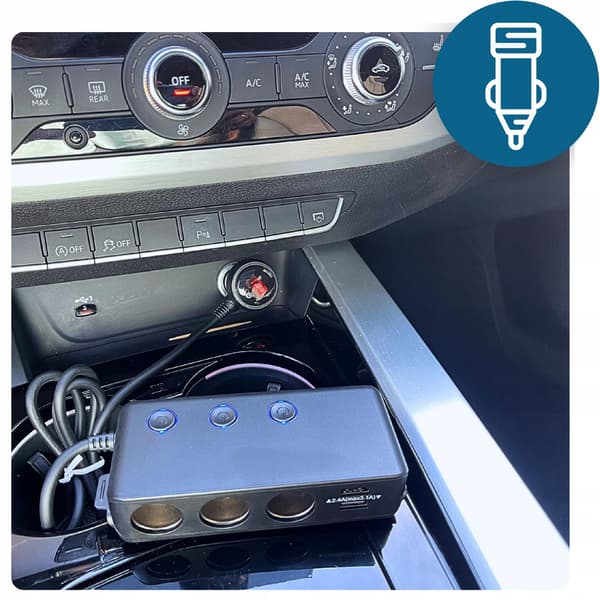 AUTON SYTYTTIMEN PISTORASIAJA 12-24V 3xUSB UBS-C -SOVITIN