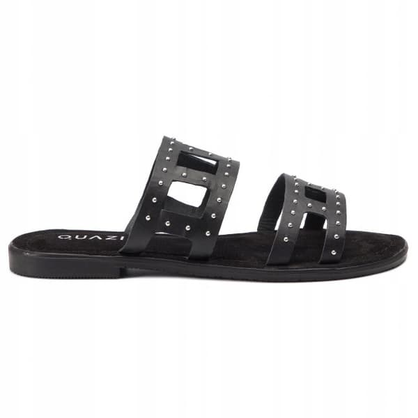 QUAZI DAME FLIP-FLOPS I SORTE LÆDER 37 3U7G10*