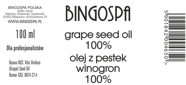 Bingospa druvkärnolja 100% 100 ml