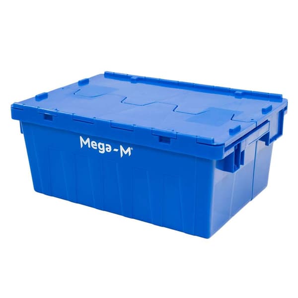 Mega-M transportbeholder lukket 60x40x25 cm blå plast