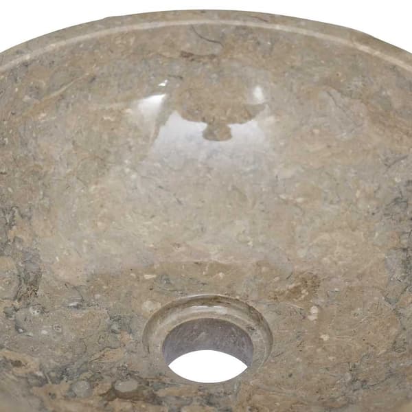 vidaXL håndvask, Ø40x12 cm, marmor, grå