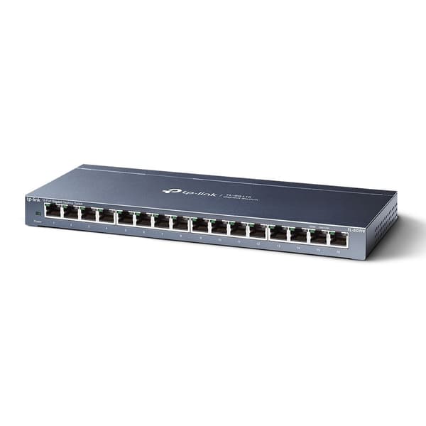 TP-LINK TL-SG116 netværksswitch, 16 porte 100/1000, sort