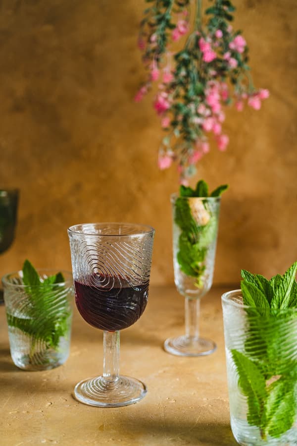 VINGLAS MED ARBRE TRÄSKIVMÖNSTER, TRANSPARENT GLAS