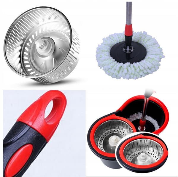 ROTERENDE MOPPE 360° SPIN TURBO 3i1 DÆKKER 2 STK. FLAD SPAND