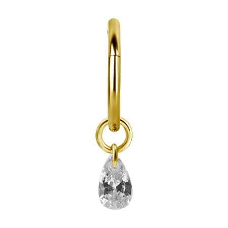 Berlocker - kubisk zirkonia - guld - D-009