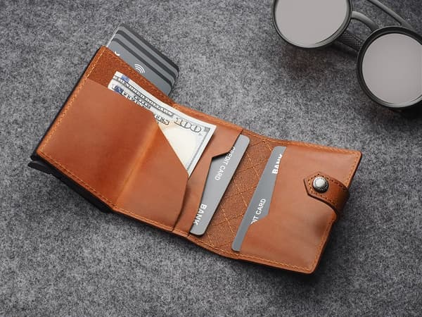 HIKER - CHIC Decor-plånbok i Nomad-konjaksgarvat läder
