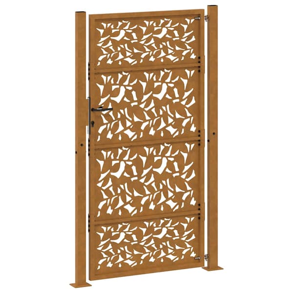 vidaXL havelåge 105x205 cm rustfrit stål med bladmønster