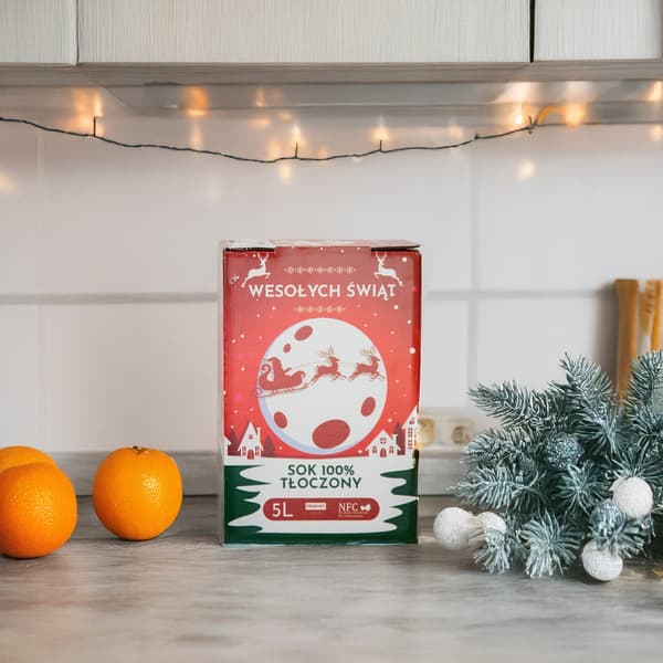 JUL ÆBLEJUICE KARTON 100% PRESSE 5L Til Julemanden