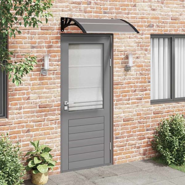 vidaXL dørmarkise sort 100x75 cm polycarbonat