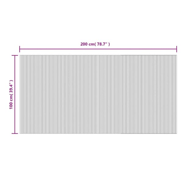 vidaXL Rektangulär matta, grå, 100x200 cm, bambu