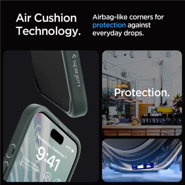 Spigen Ultra Hybrid-cover til iPhone 15 Pro Max - Mørkegrøn