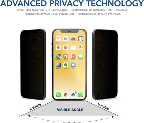 Härdat glas för Apple iPhone 14 Pro, solidt antispionskydd