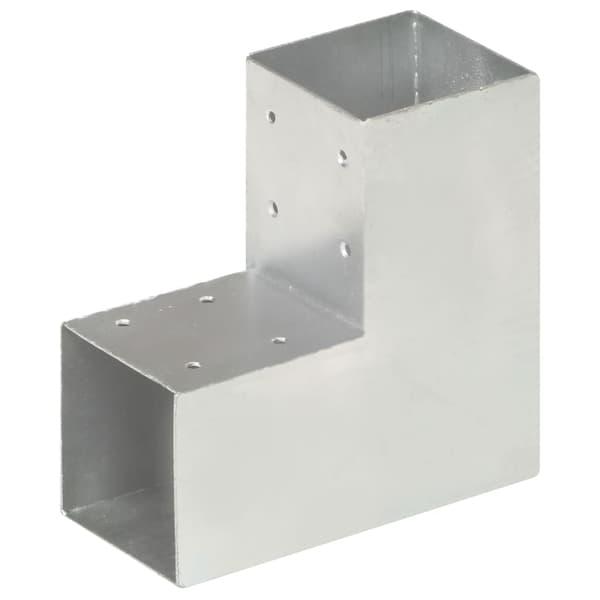 vidaXL L-formad stolpkoppling, galvaniserad metall, 91x91 mm