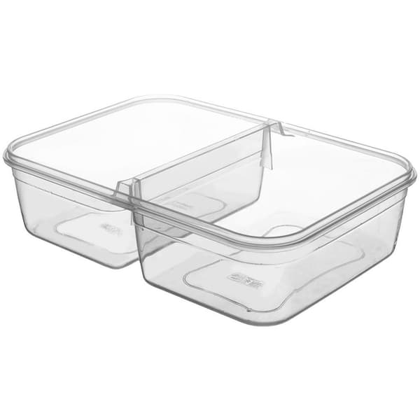 Fødvarecontainer med låg og forsegling delt 2 l