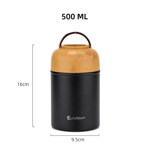 500 ml termokande med skål og sammenklappelig ske E-8249
