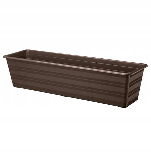 Brun plastik balkonblomsterpotte 60 x 17 x 14 cm