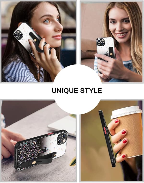 SILIKONEETUIS MED GLITTER TIL APPLE IPHONE 13 HOLDER A2482 A2631 A2633