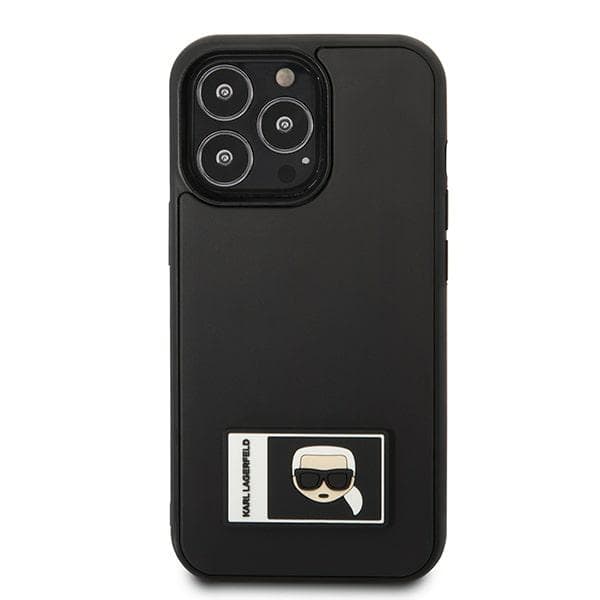 Karl Lagerfeld KLHCP13L3DKPK iPhone 13 Pro / 13 6.1 sort/sort hårdt cover Ikonik Patch