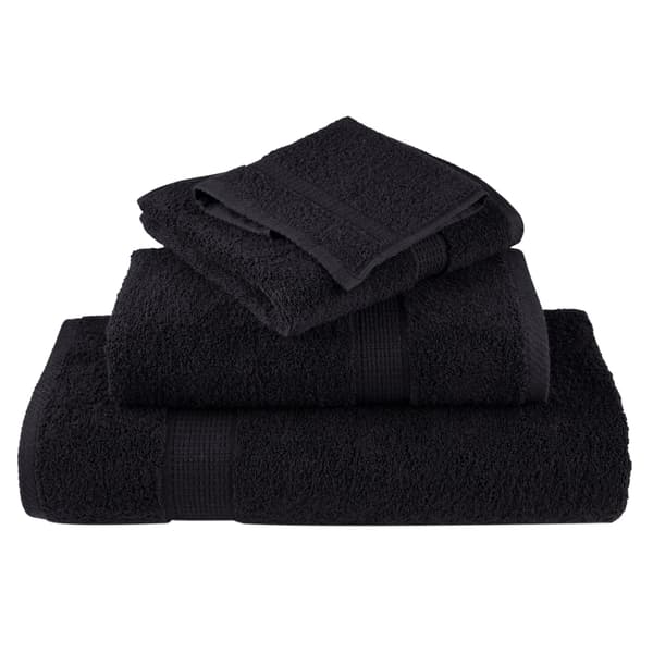 vidaXL Premium Håndklæder SOLUND 10 stk., Sort, 30x30 cm, 600 g/cm²