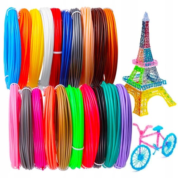 PLA-REFILL TIL 3D-PENNE, 20 FARVER, 5X20, 100 M