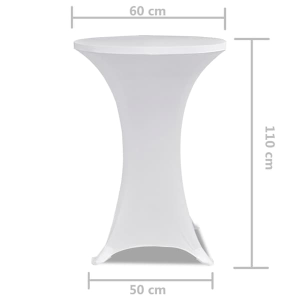 vidaXL dug til barbord Ø 60 cm hvid elastik 2 stk.