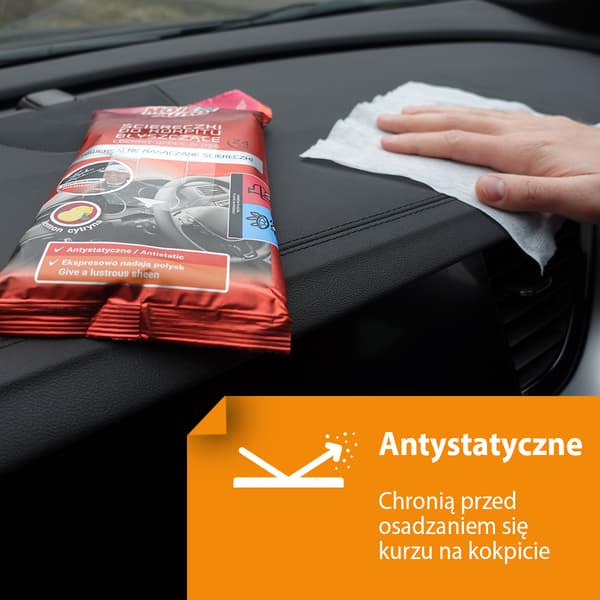 MOJE AUTO - Glansende kokpitservietter - citron - 24 stk.