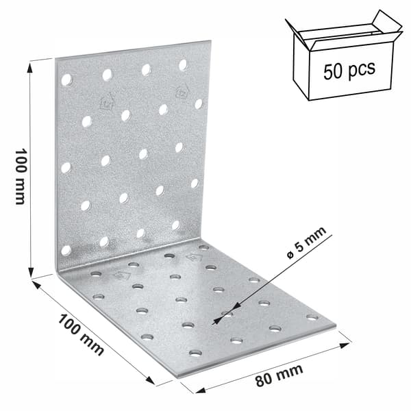 Monterointikulma KM12 100x100x80x2,0 (50 kpl)