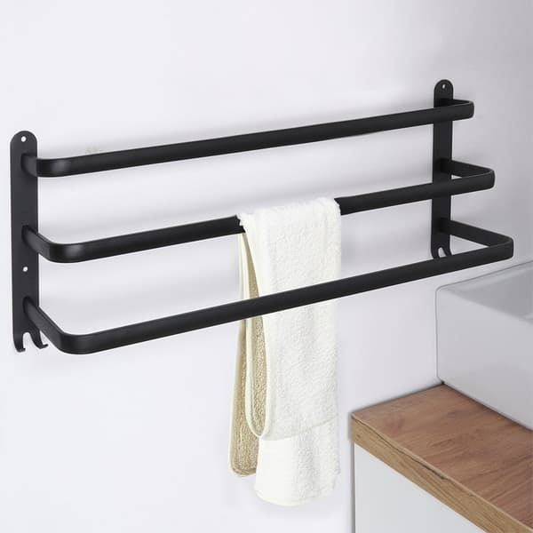 Aluminium handdukshållare svart 60 cm