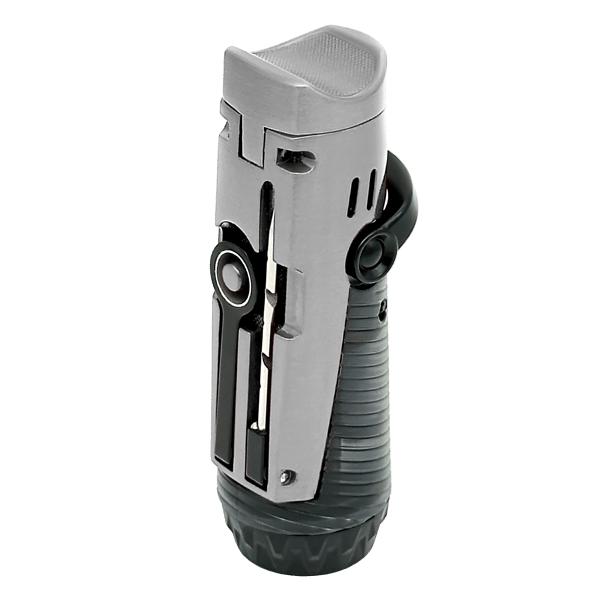 RONSON BORA SILVER BLACK 2 JET lighter med cigarpunch, jet