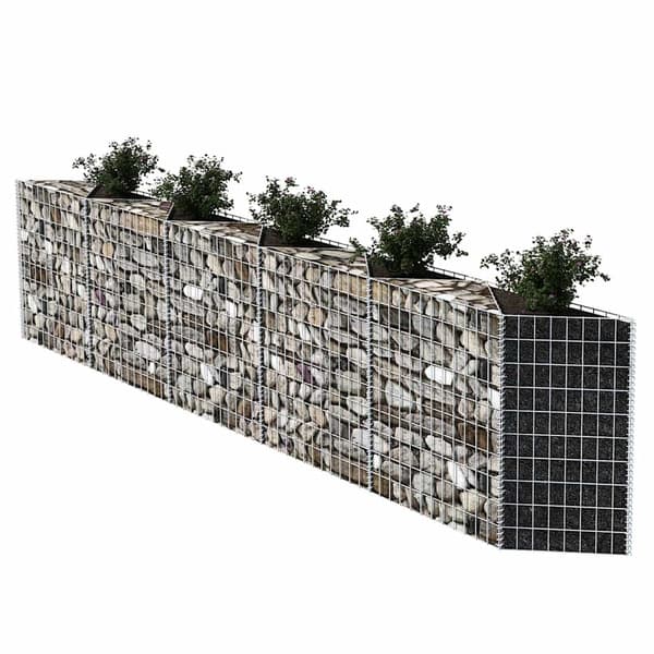 vidaXL Gabionkorg, galvaniserat stål, 300x30x100 cm