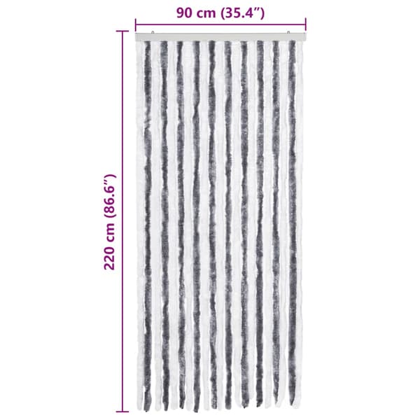 vidaXL Flugnät grått och vitt 90x220 cm chenille
