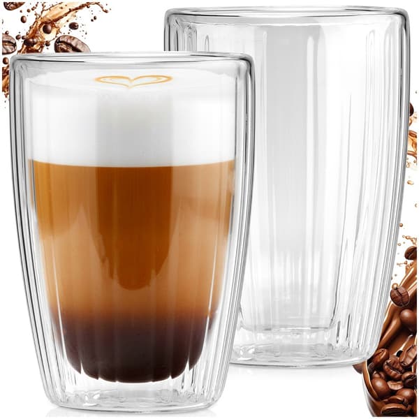 Dobbelvæggede termiske glas til kaffe og te 350 ml 2 stk.