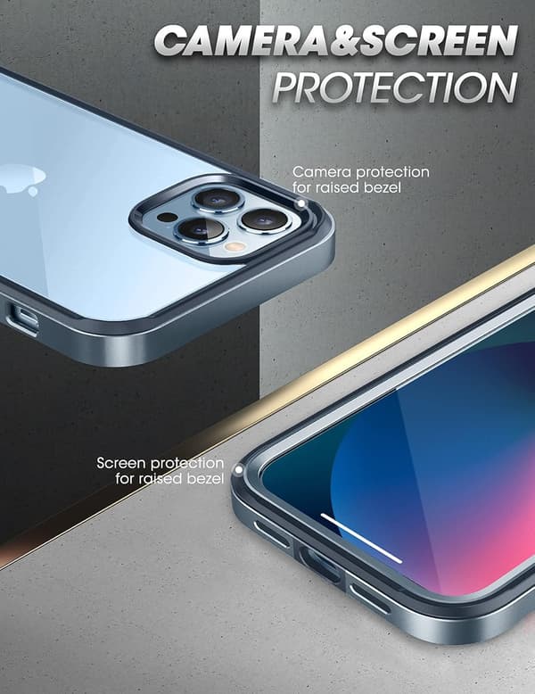 Supcase beskyttelsesetui til iPhone 13 Pro 6,1' blå bumper 360 solid