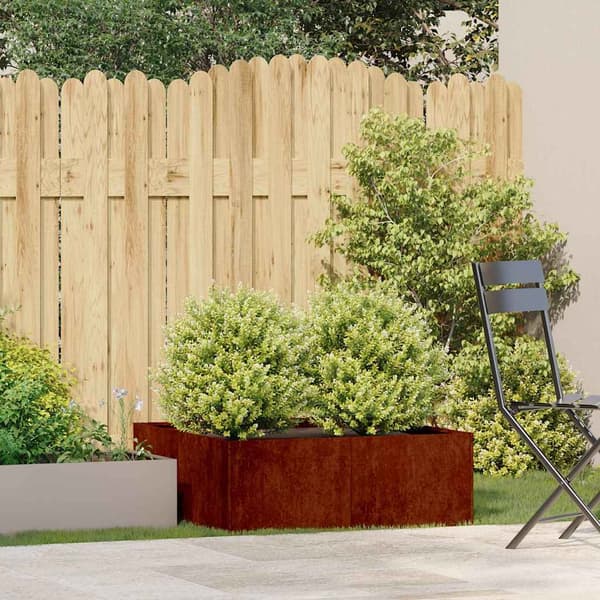 vidaXL rusten urtepotte 80x80x30 cm rustfrit stål