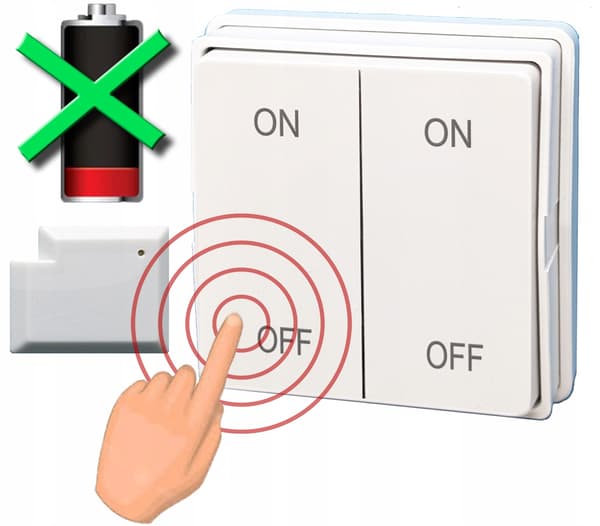 Kinetic Button 2P RF 2.4GHz radiofjärrkontroll för RTX-moduler #BATTERIFRI