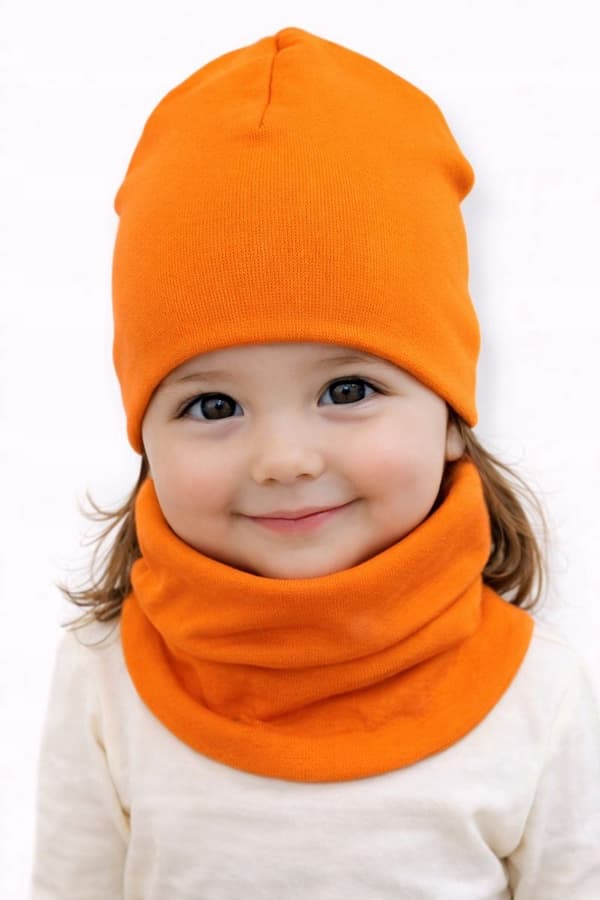 Set MÖSSA + HALSDUK 56-68 babyset 34/38 VÅRORANGE