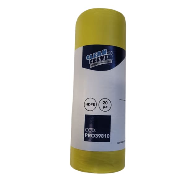 Soppåsar Hållbara Starka Gula Starka CLEAN CLEVER 120L 20 st/roll