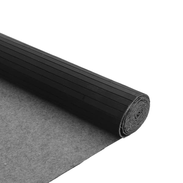 vidaXL Suorakulmainen matto, musta, 80x400 cm, bambu
