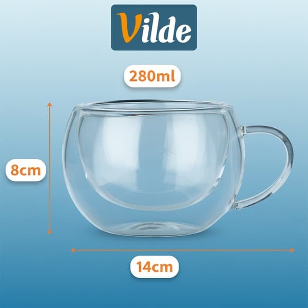 TERMOGLAS 2 stk. 280 ml DOBBELTVÆGGET TIL KAFFE OG TE 139818